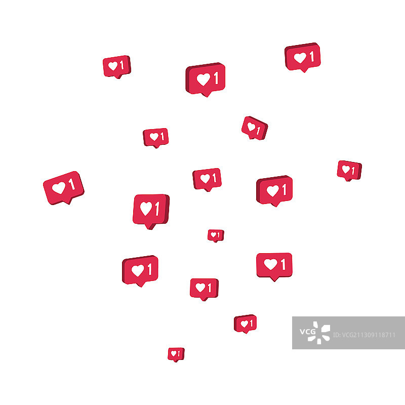 白色背景上的3D点赞图标图片素材