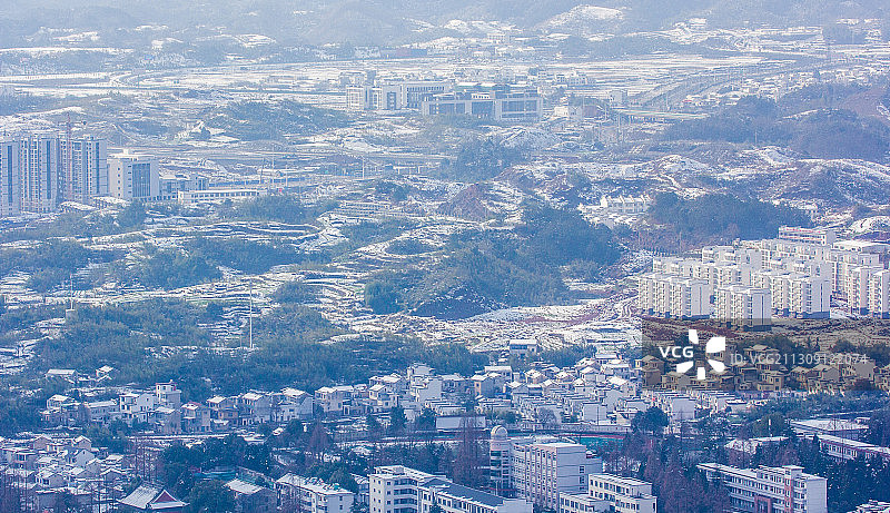 雪后小城图片素材