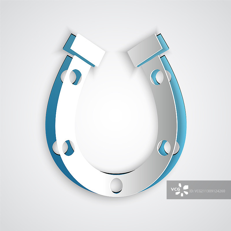 灰色背景上的剪纸马蹄铁图标图片素材