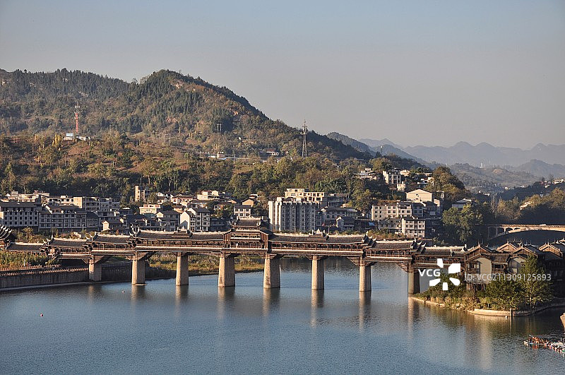 濯水古镇廊桥图片素材