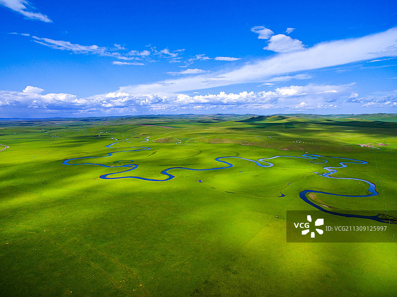 航拍草原九曲图片素材