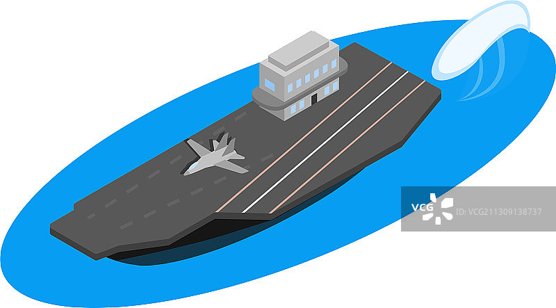 航空母舰图标2.5D风格图片素材