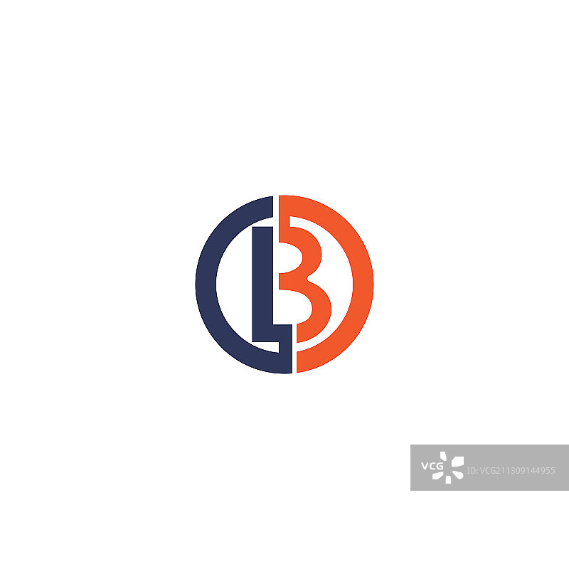 字母OB标志或BO标志设计图片素材