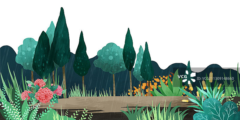 烟雨山水图片素材