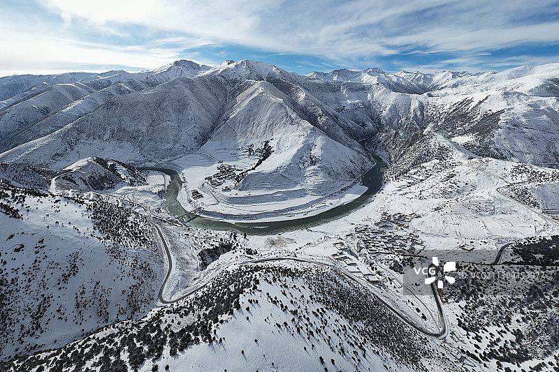 怒江大拐弯，558国道，川藏中线图片素材