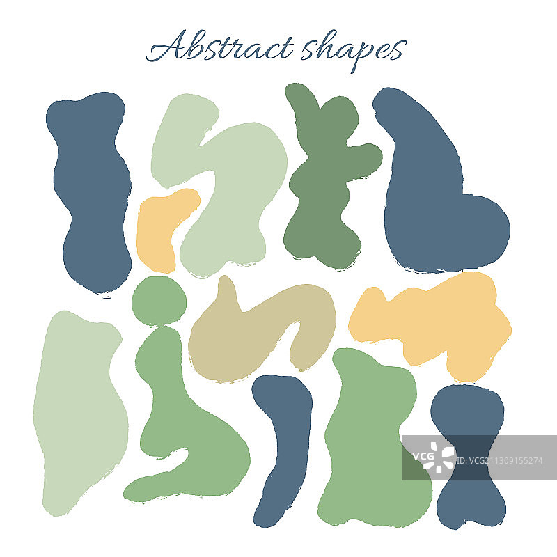 手绘有机抽象图形大合集图片素材