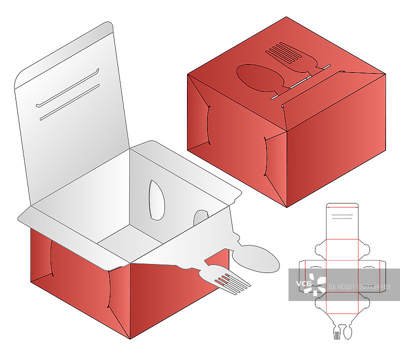 盒包装模切模板设计三维模型图片素材