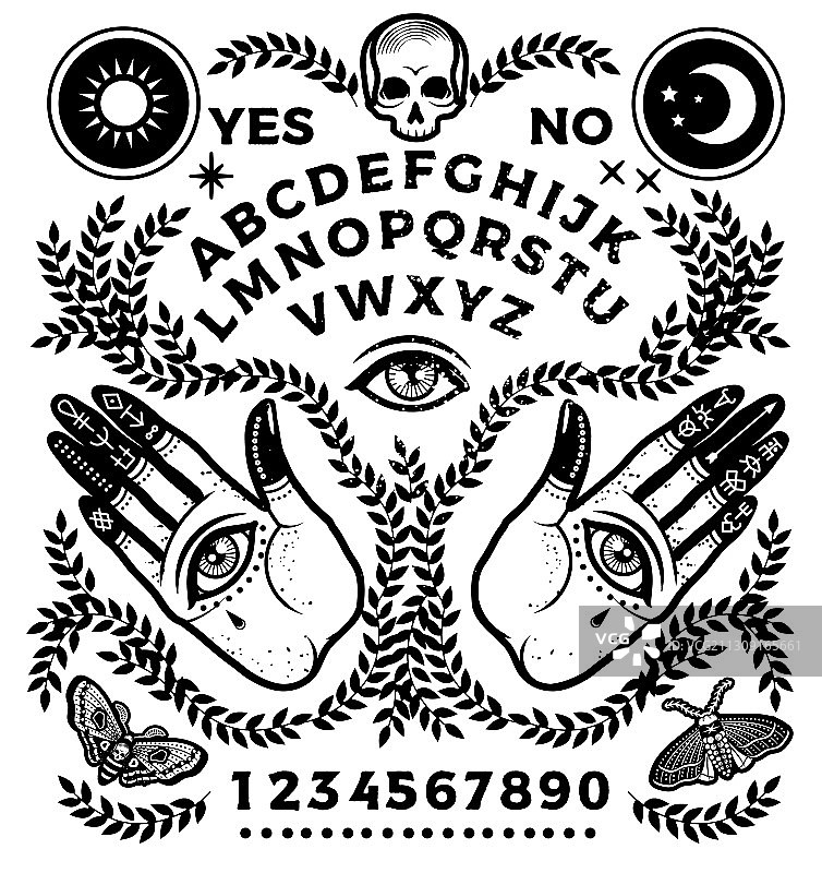 眼睛和手的占卜板图片素材