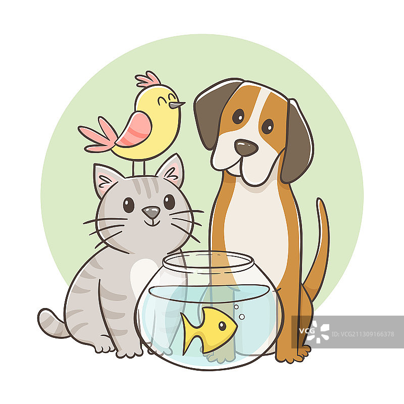 手绘宠物肖像图片素材