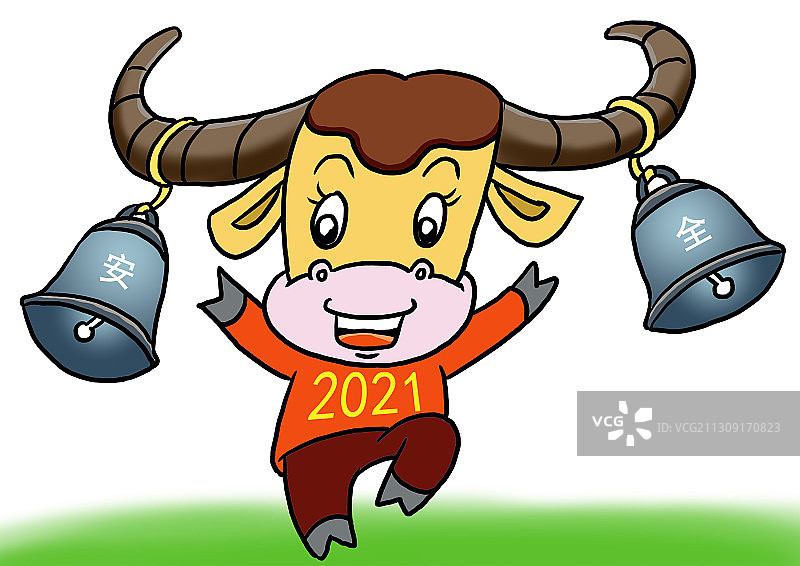 插画：牛年画牛图片素材
