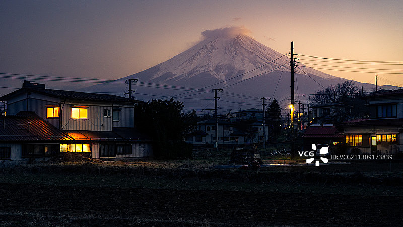 富士山村庄图片素材