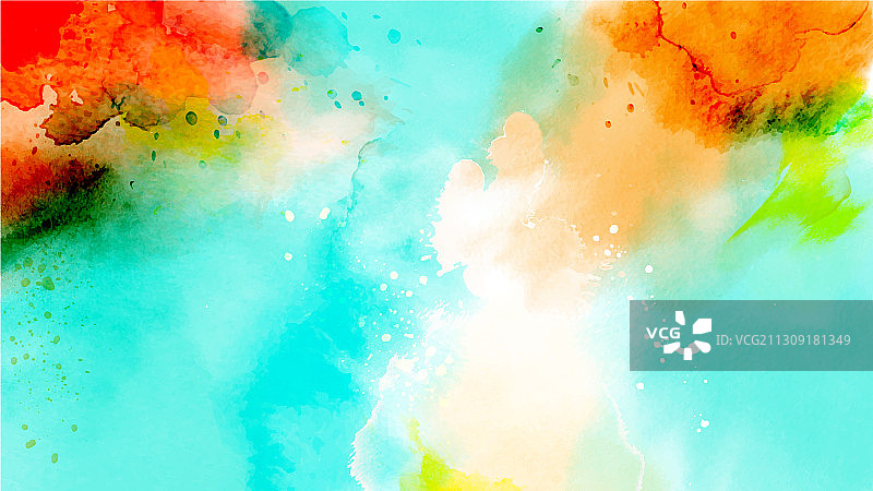 抽象表面绿色混合橙色飞溅图片素材
