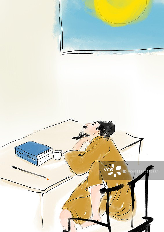 水墨中国画成语故事图片素材
