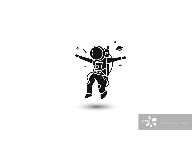宇航员扁平线条艺术设计图片素材