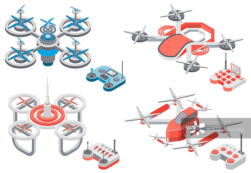 四轴飞行器和遥控器无人机图片素材