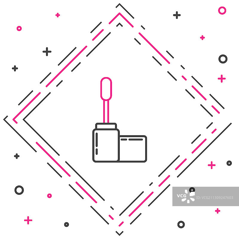 白色背景上的睫毛膏刷线条图标图片素材