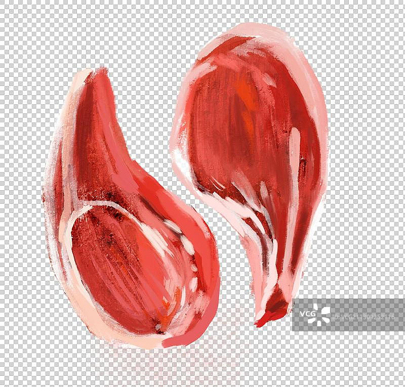 冷链生鲜肉食插图手绘图片素材