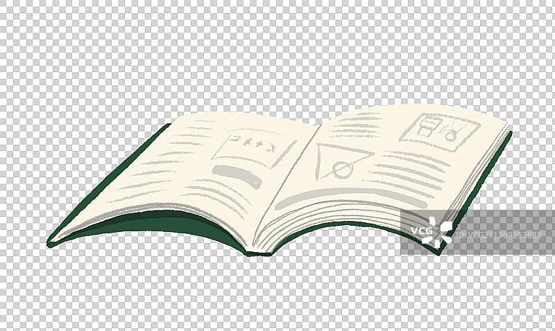 翻开的书本插图图片素材