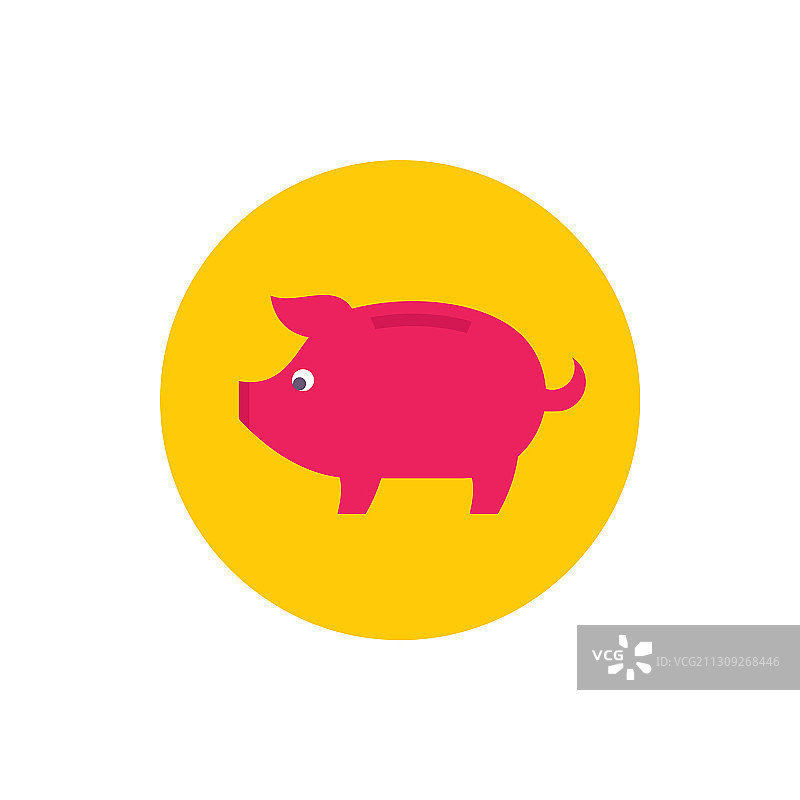扁平风格的彩色储蓄罐概念图标图片素材