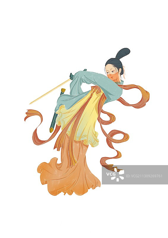 舞剑仙女图片素材