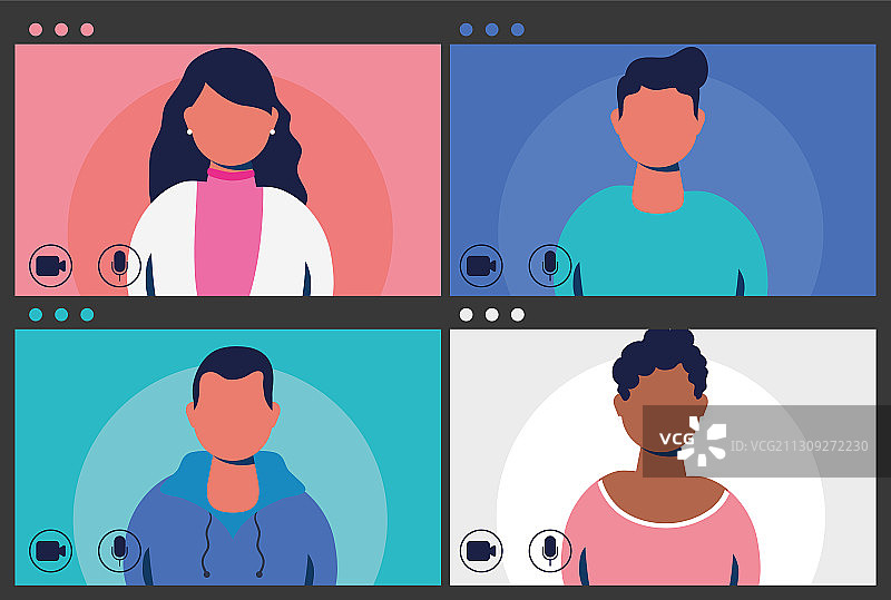 视频聊天中的屏幕人物头像图片素材