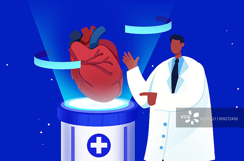 卡通手绘心脏病心肌梗塞医疗护理插画图片素材