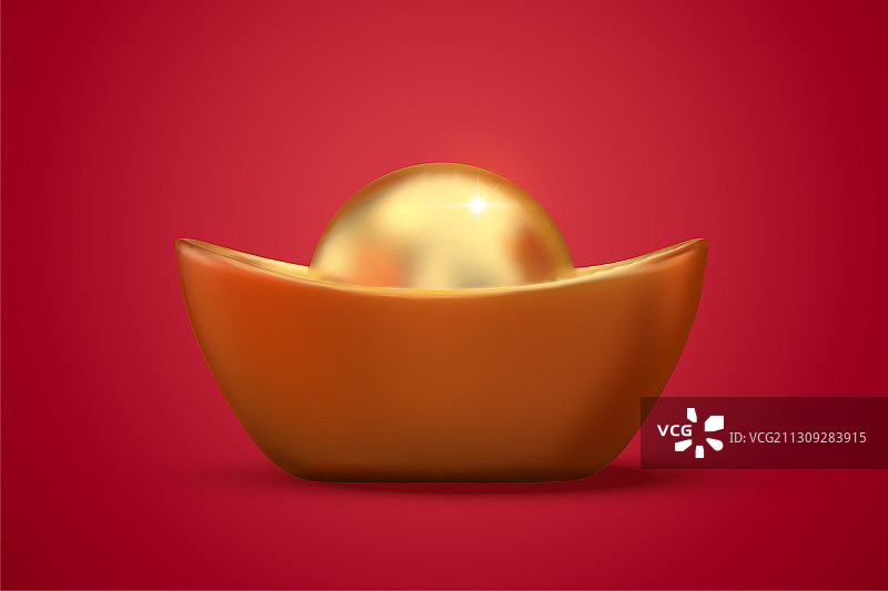 巨大三维金元宝模型图片素材