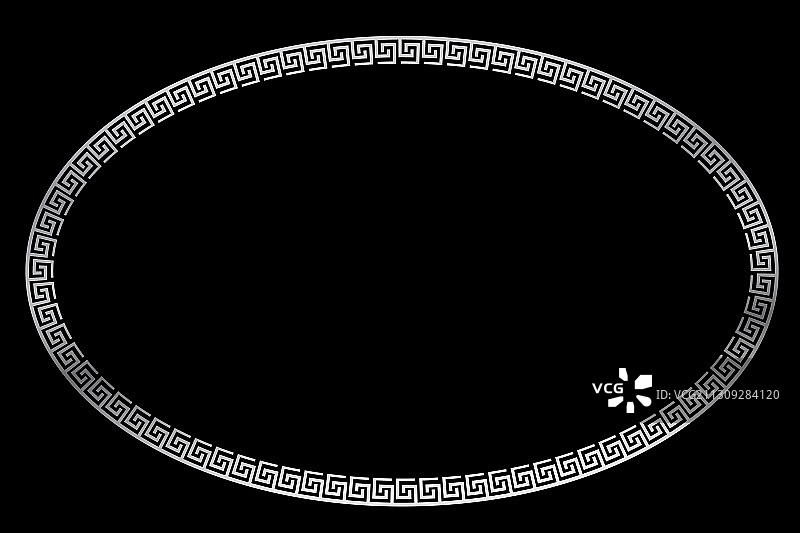 用于证书标牌的银色椭圆形边框图片素材