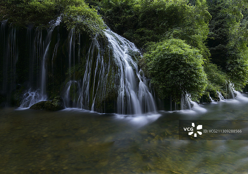 桃源河玉女裙瀑布图片素材