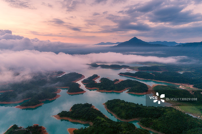 广东河源万绿湖风光图片素材