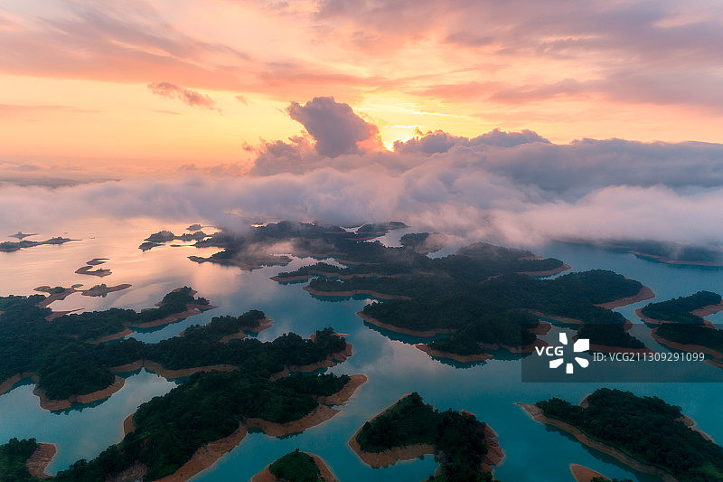 广东河源万绿湖风光图片素材
