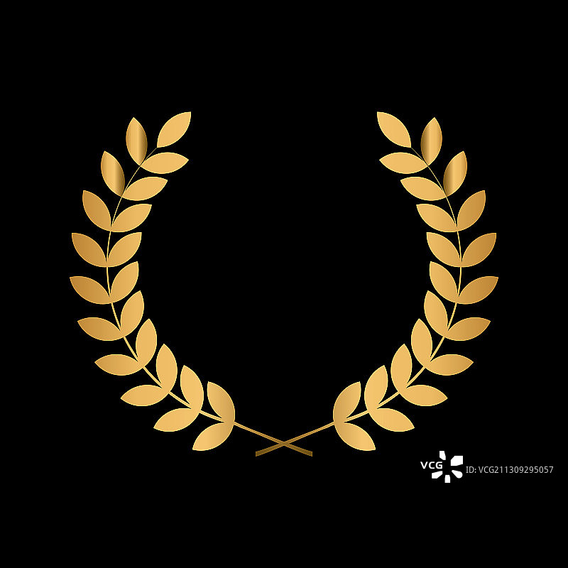 获胜者标签叶子标志金色奖图片素材