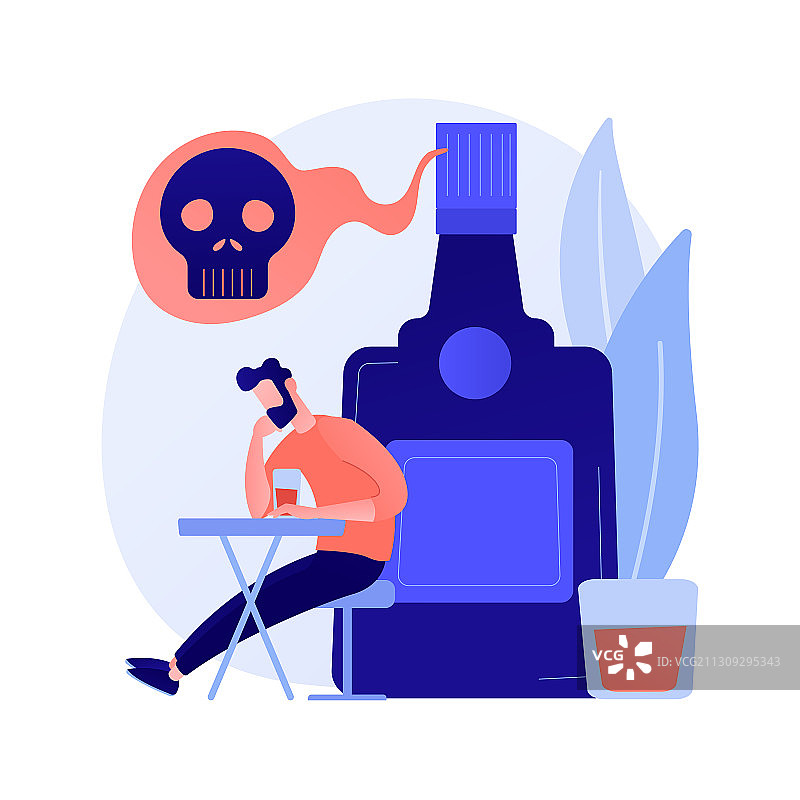 酗酒概念隐喻图片素材