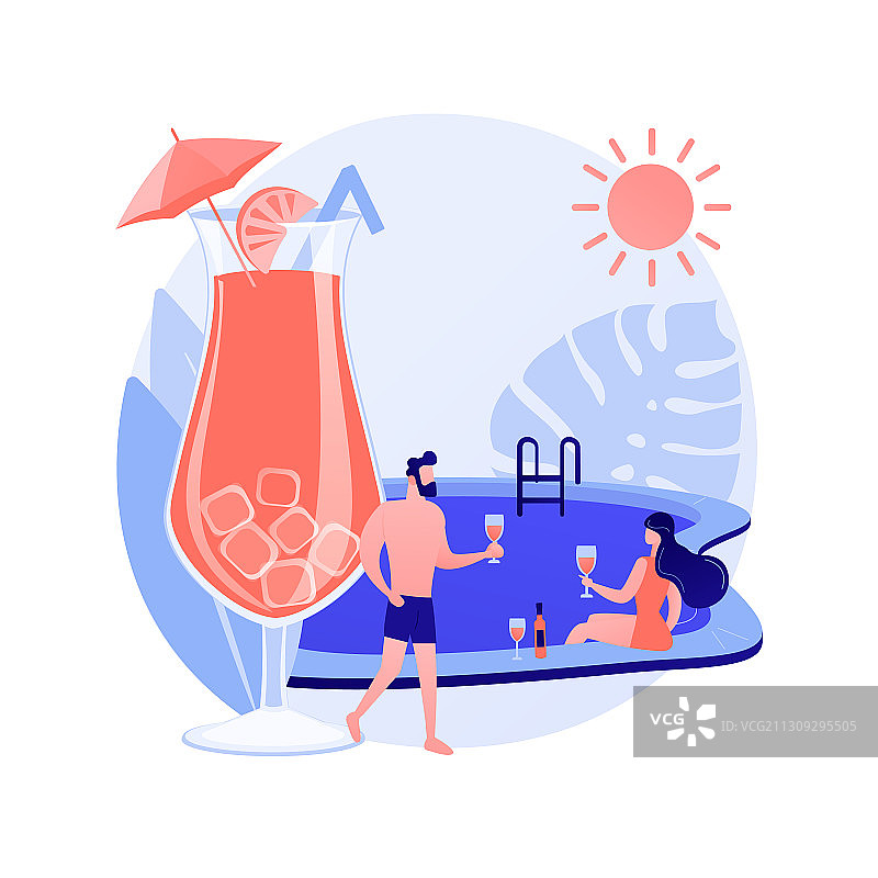 泳池派对概念隐喻图片素材