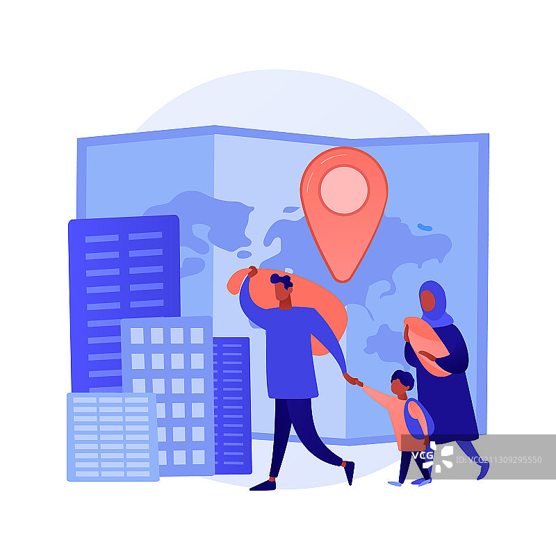 难民家庭概念隐喻图片素材