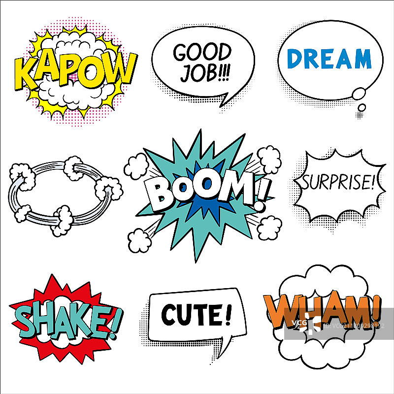 卡通漫画书文本图片素材