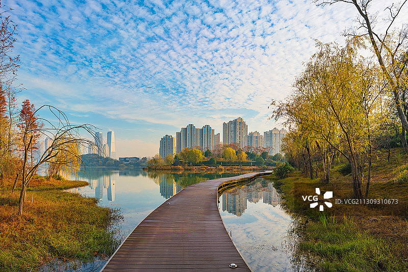 长沙梅溪湖公园风光图片素材