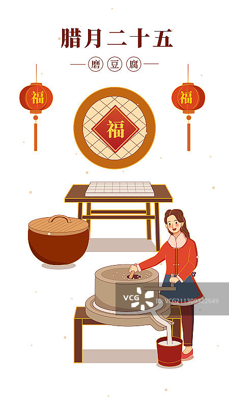 年俗-磨豆腐图片素材