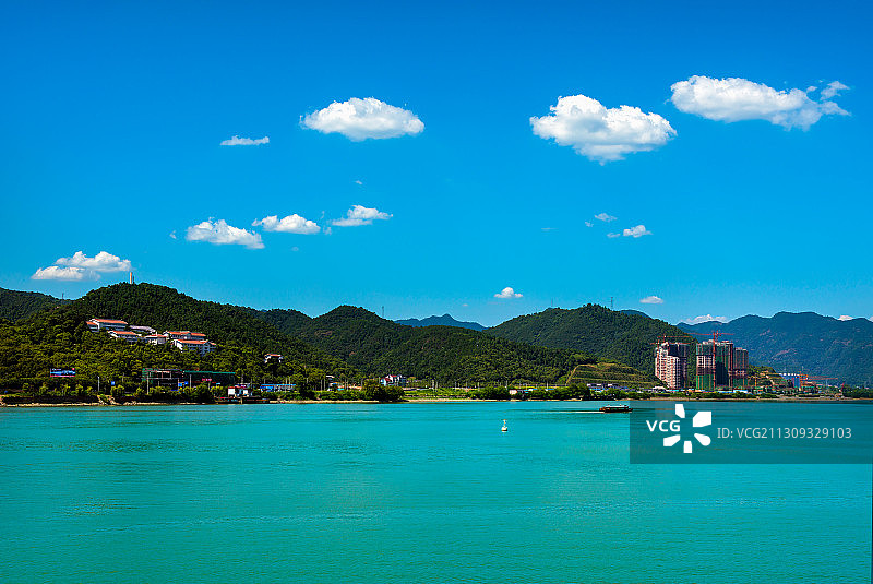 杭州富阳富春江风光图片素材