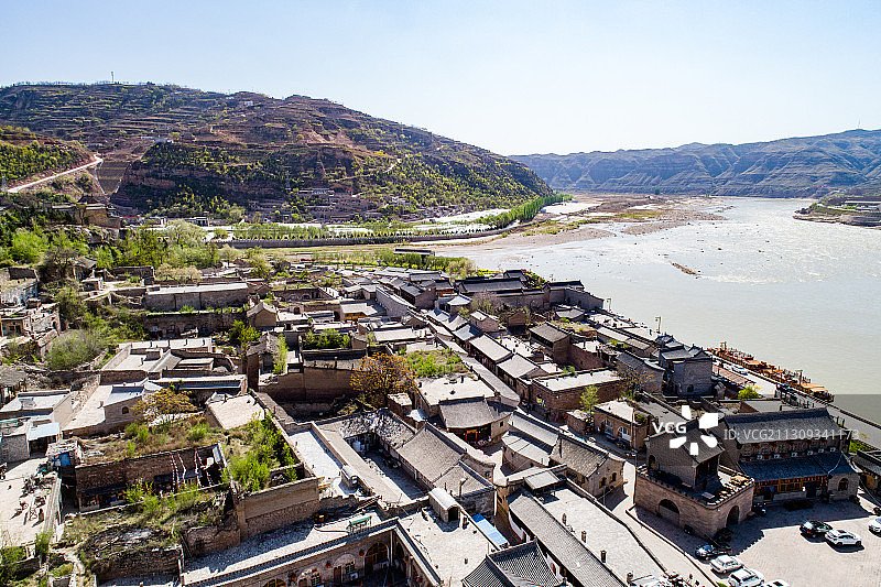 航拍黄河碛口古镇图片素材