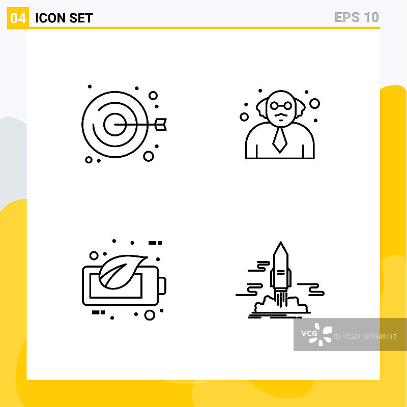 可编辑线包4简单填充线平图片素材
