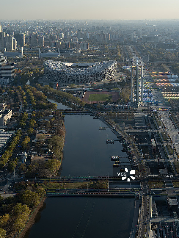 中国 北京 奥林匹克 公园 核心区 鸟巢 水立方 国家体育场图片素材