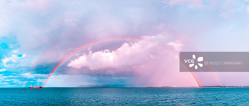 自然界的奇迹-双彩虹图片素材