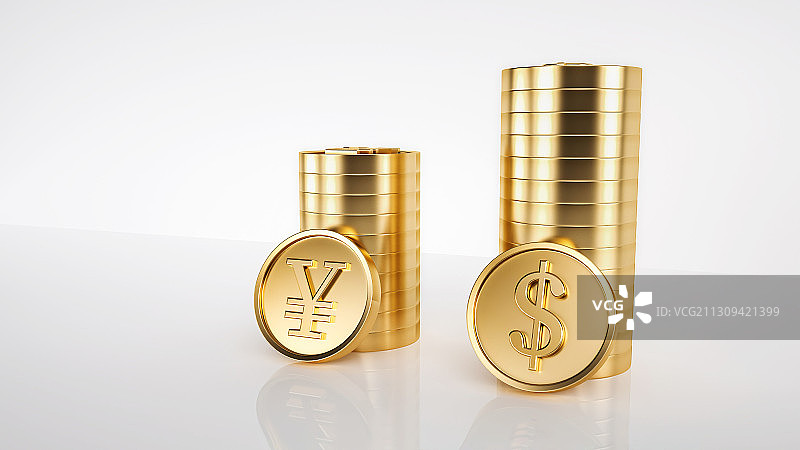 白色背景中一堆金币图片素材