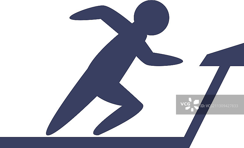 男人在跑步机上跑步的剪影图片素材