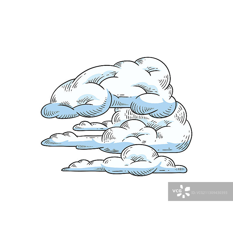 抽象素描蓝色天空云彩图标图片素材