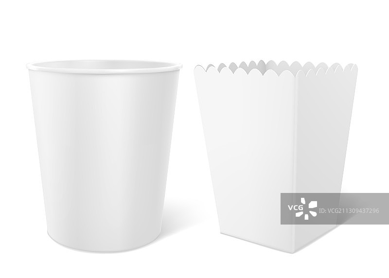 空白爆米花或炸鸡桶样机图片素材