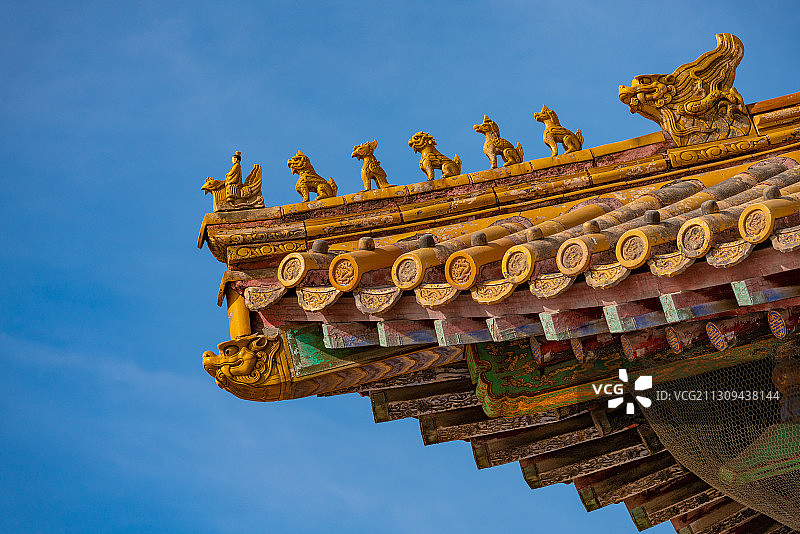 北京故宫乾清门屋檐角兽（吻兽）图片素材