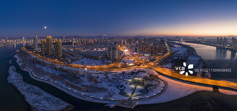 吉林市江南地区全景图片素材