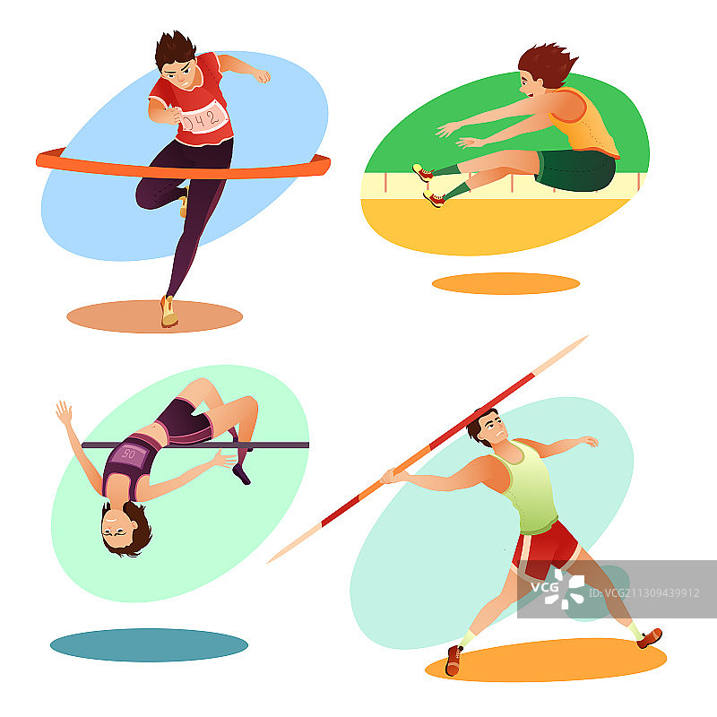 卡通奥运项目运动员图片素材